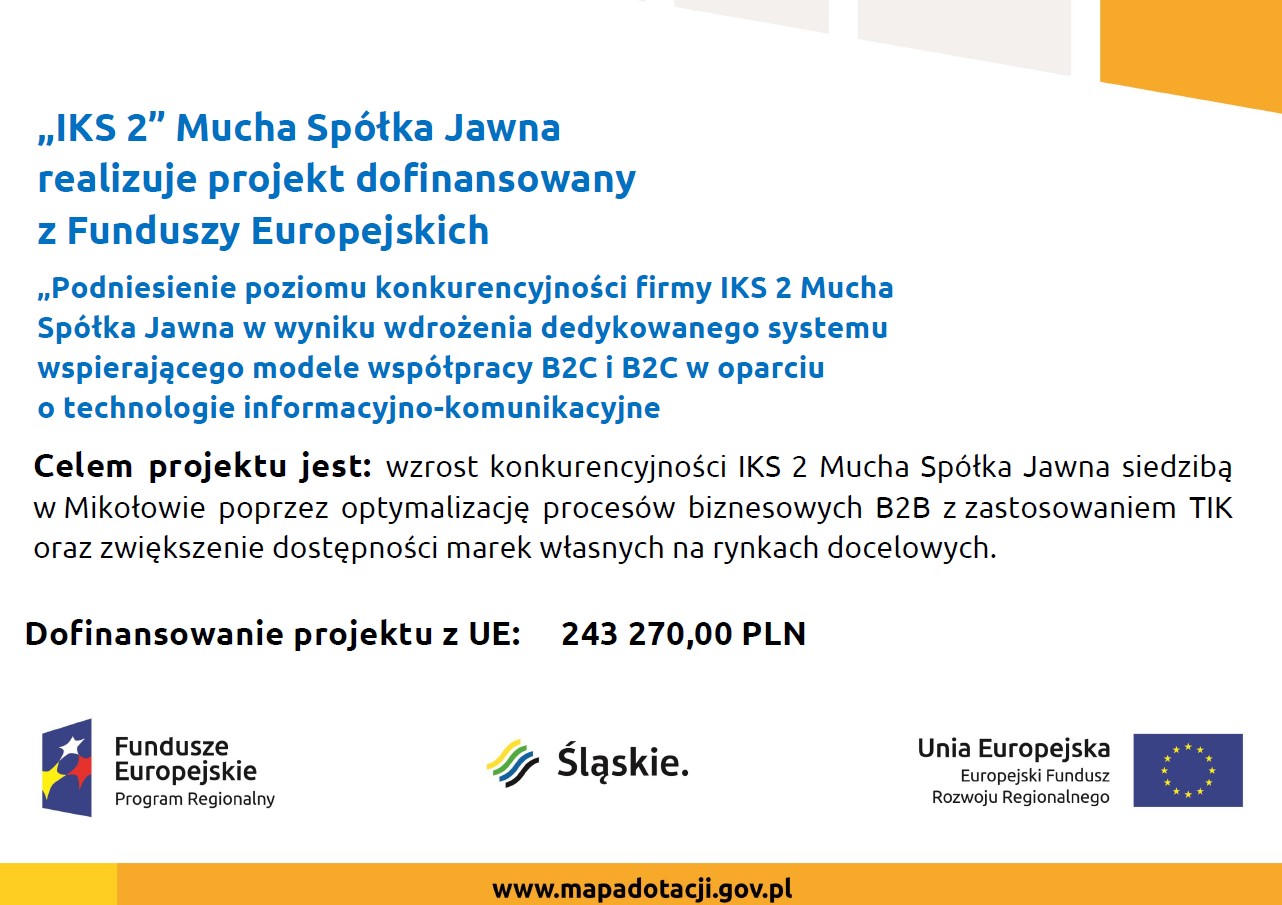Plakat przedstawia informacje odnośnie zrealizowania projektu dofinansowanego z funduszy Europejskich